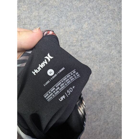 Hurley One Piece Rash Guard Set L/XL Black Floral Long Sleeve SPF 50+ Swim Suit - Picture 9 of 9